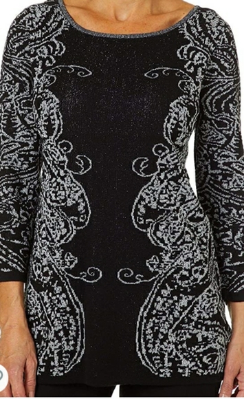 Ruby Rd. Sweaters - Ruby Rd black and silver sweater